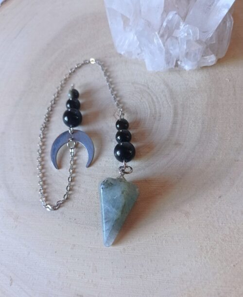 Pendule infusé Labradorite & Obsidienne dorée