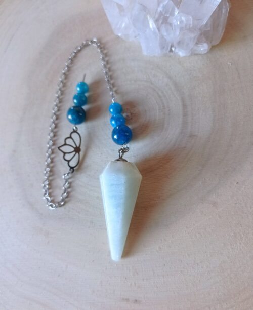 Pendule infusé Pierre de Lune & Apatite bleue