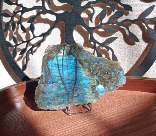 Tranche semi-polie Labradorite bleue