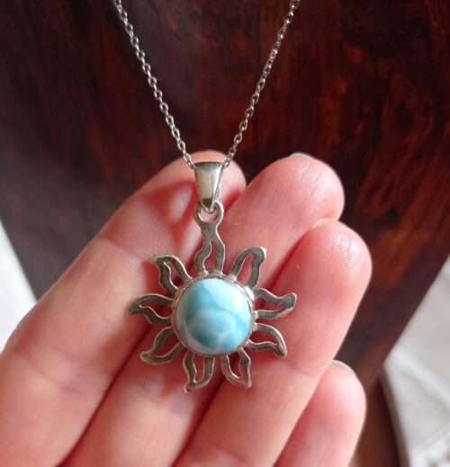 Pendentif Argent 925 : Soleil Larimar