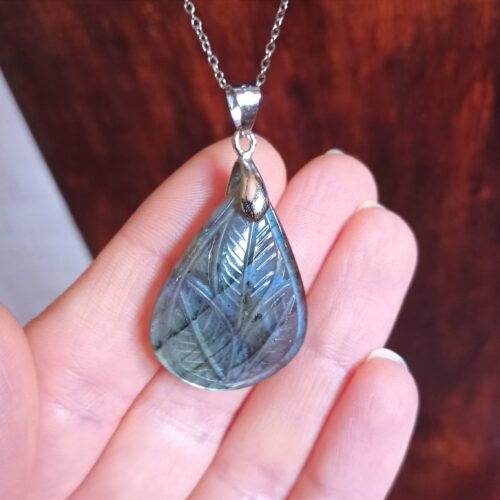 Pendentif Labradorite Feuille