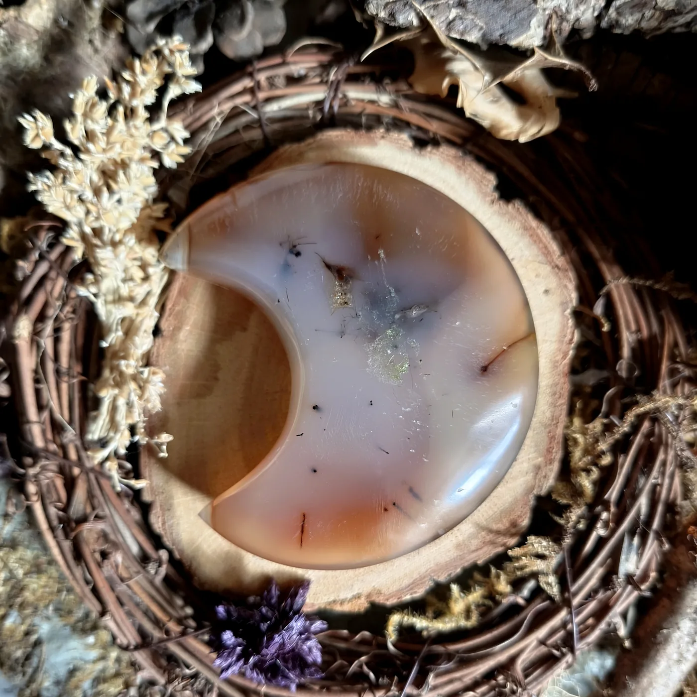 Lune en pierre — N°77 — Agate — 126 g